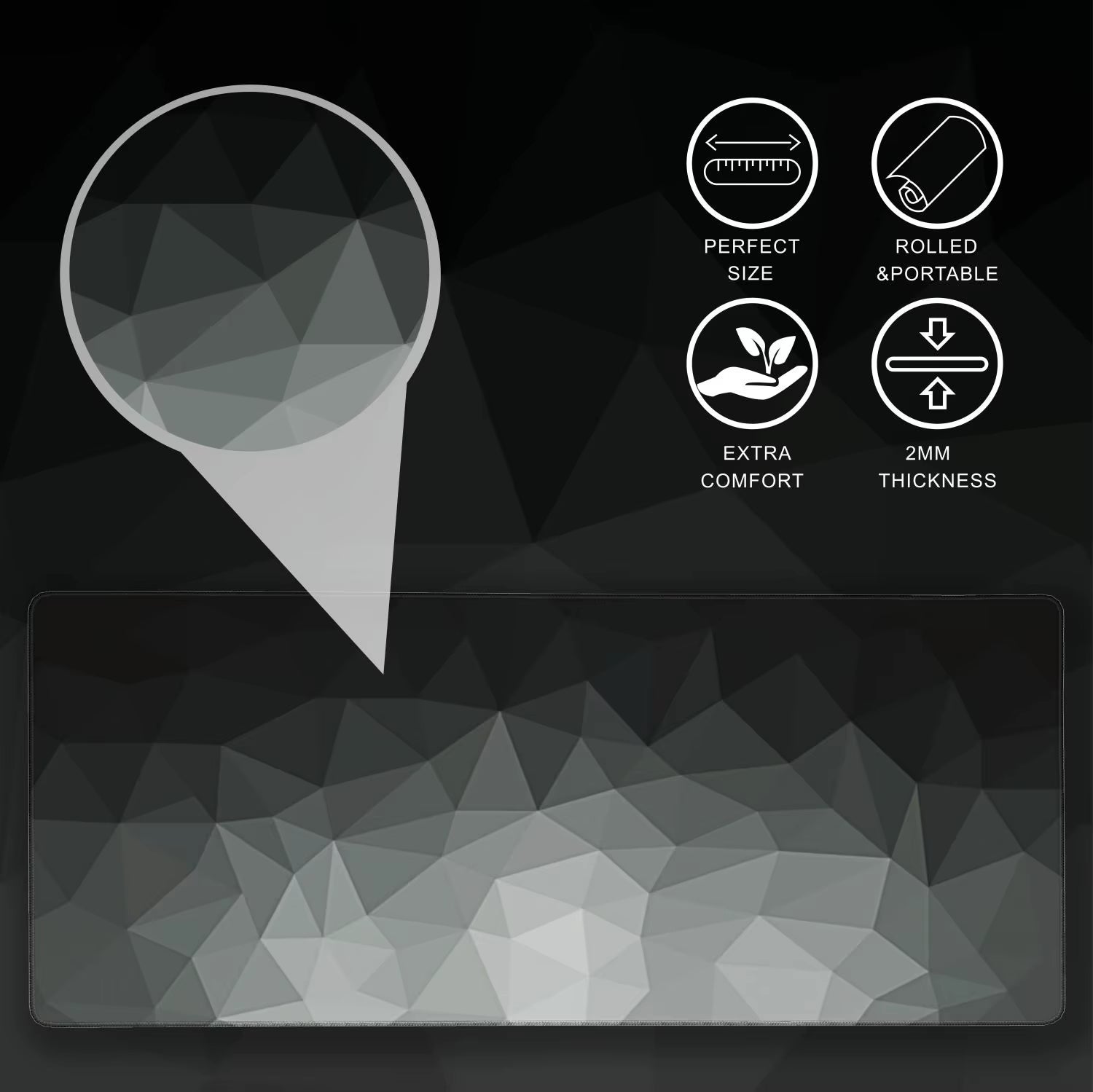 1PC Large Mouse Pads for Desk, Gaming Mouse Pad, Mouse Pad with Stitched Edges and Non-Slip Rubber Base, Extended and Thickened