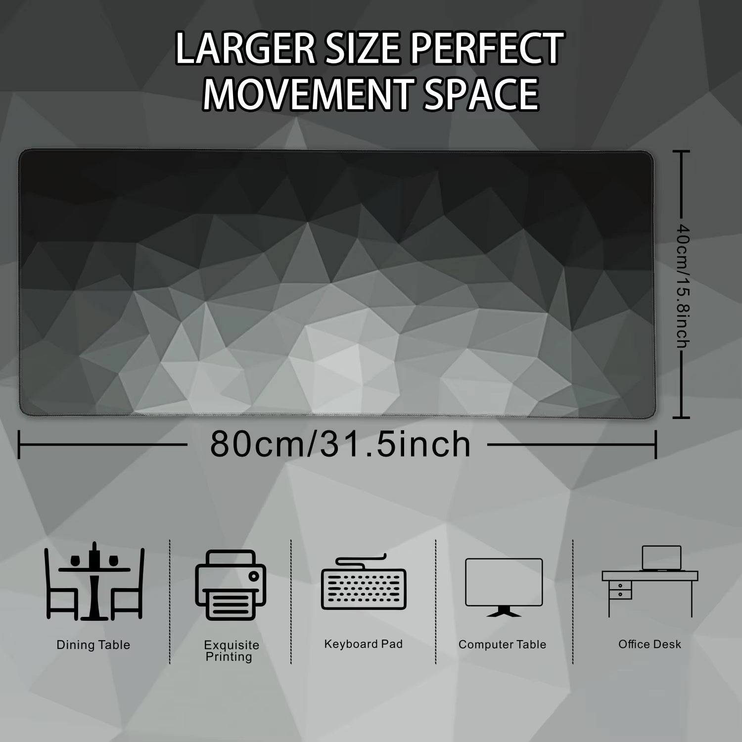 1PC Large Mouse Pads for Desk, Gaming Mouse Pad, Mouse Pad with Stitched Edges and Non-Slip Rubber Base, Extended and Thickened